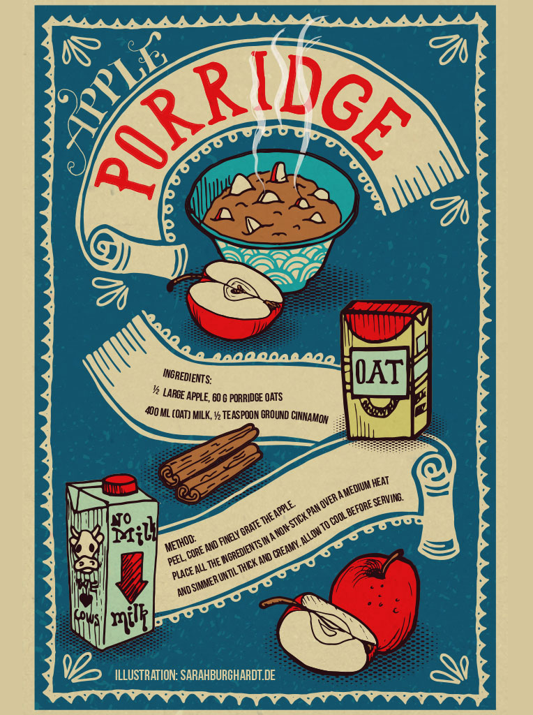 Retro illustration Porridge