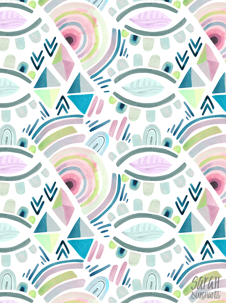 Abstract watercolor pattern by sarah burghardt